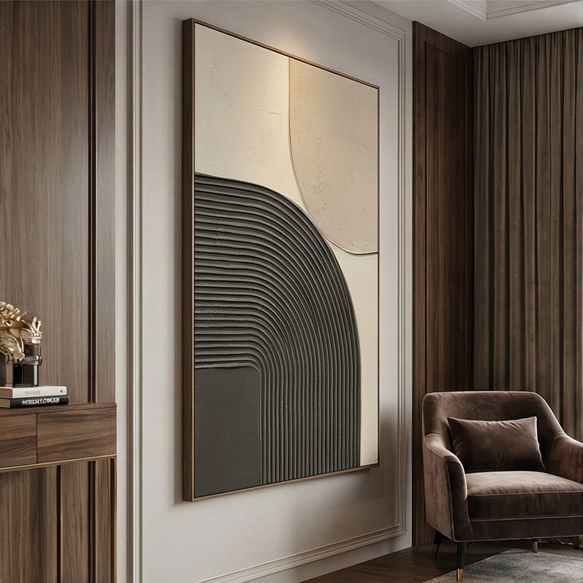 3D textured Art | Gray Arc Shadows