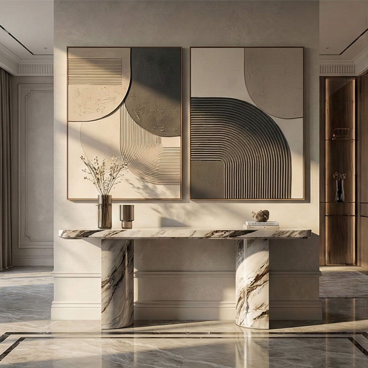 3D textured Art | Gray Geometry