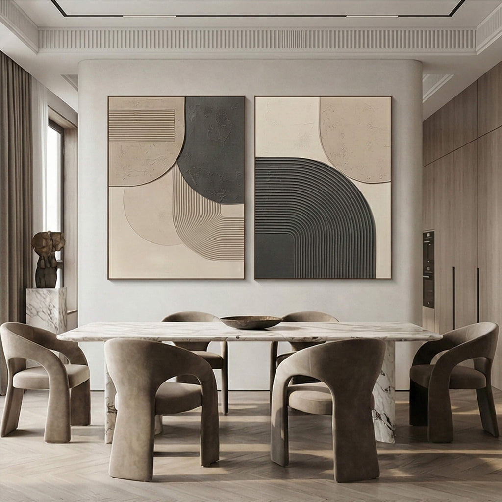 3D textured Art | Gray Geometry