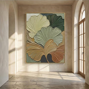 3D textured Art | Golden Leaf Whispers