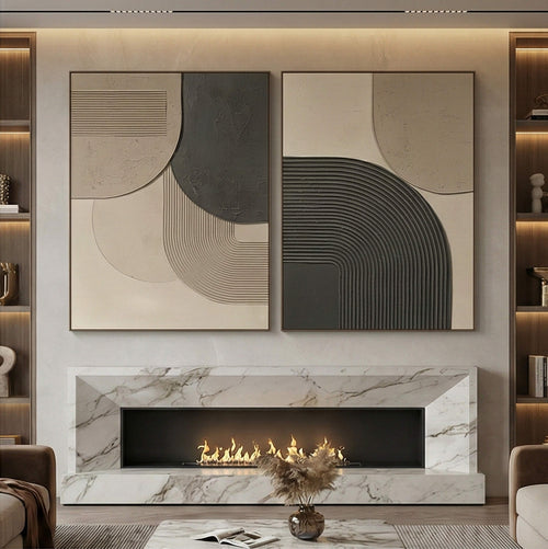 3D textured Art | Gray Geometry