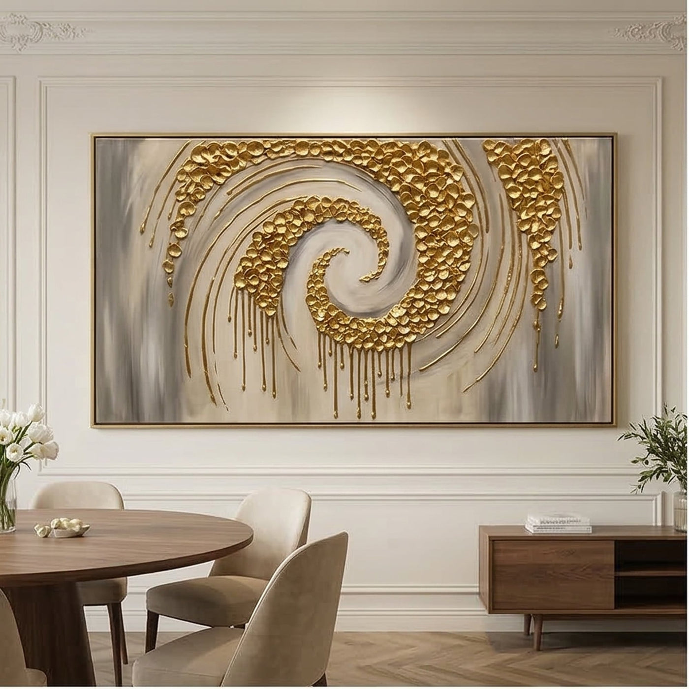 Contemporary Luxe Art | Golden Spiral Veil