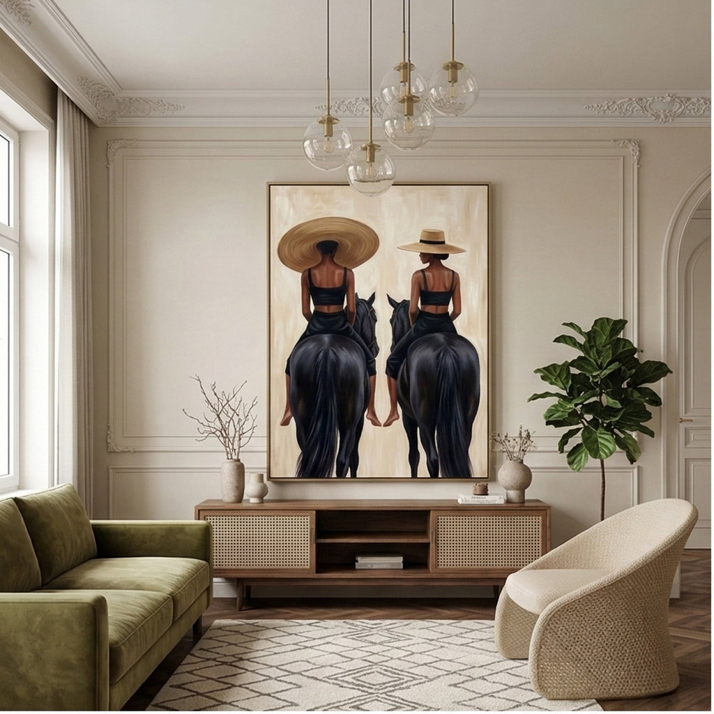 Vintage Americana Art | Golden Saddle Poise