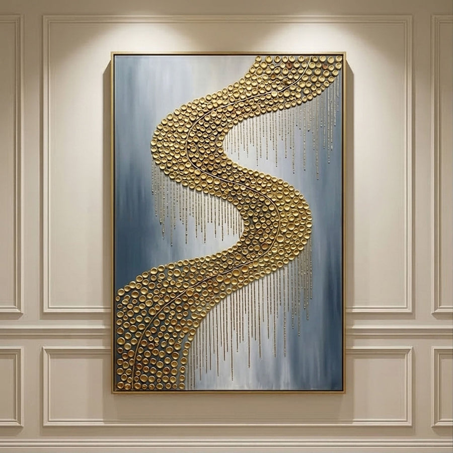 Contemporary Luxe Art | Gilded River Curve