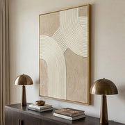 3D textured Art | Linen Gold Arcs