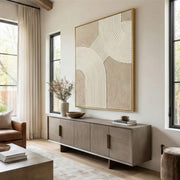 3D textured Art | Linen Gold Arcs