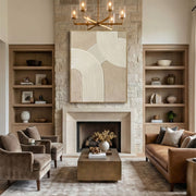 3D textured Art | Linen Gold Arcs
