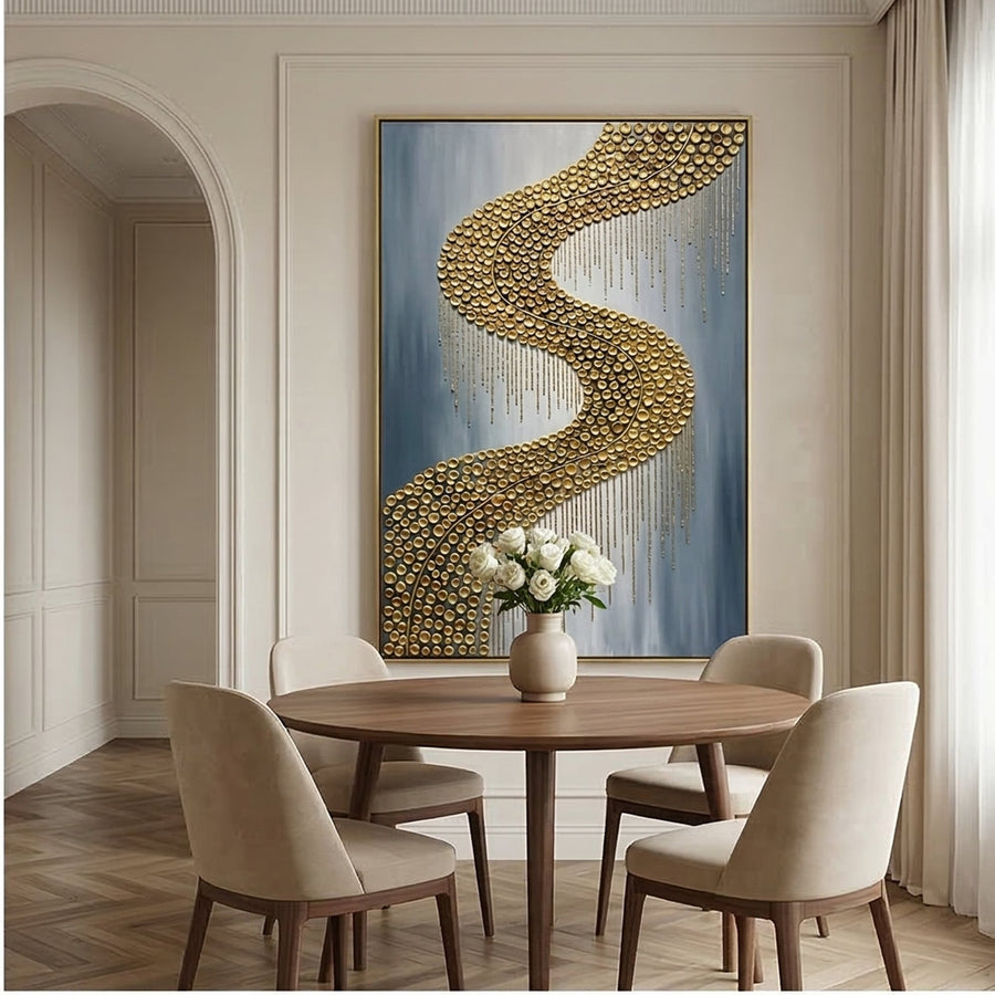 Contemporary Luxe Art | Gilded River Curve