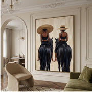 Vintage Americana Art | Golden Saddle Poise