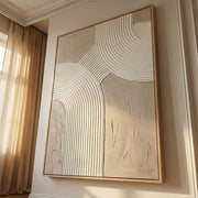 3D textured Art | Linen Gold Arcs