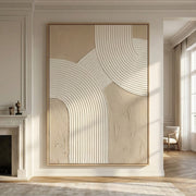 3D textured Art | Linen Gold Arcs