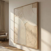 3D textured Art | Linen Gold Arcs