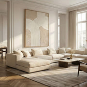 3D textured Art | Linen Gold Arcs