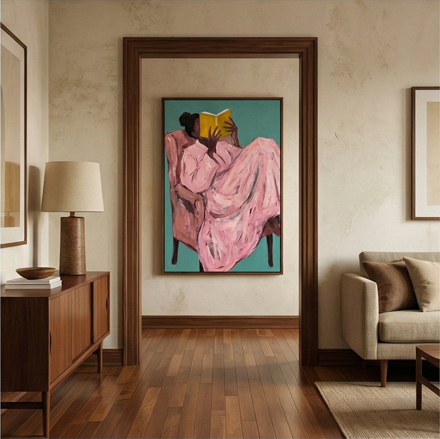 Surreal Art | Cozy-Yellow Book Reader