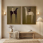 Vintage Americana Art | Green Duality Riders
