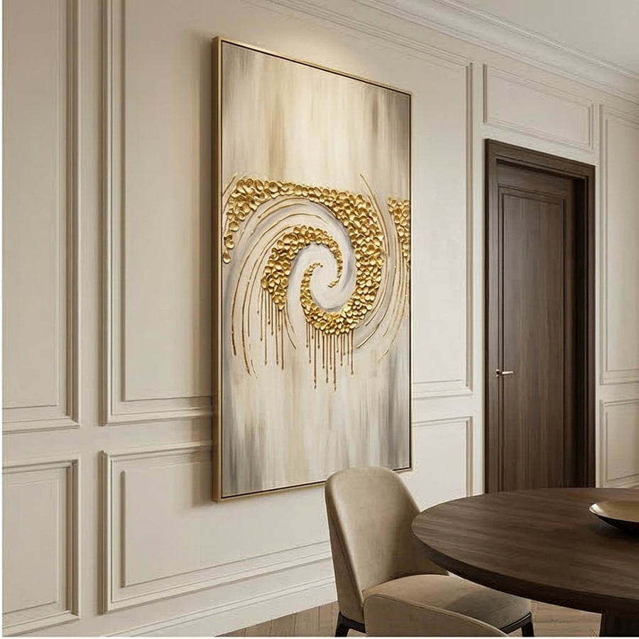 Contemporary Luxe Art | Golden Whisper Spiral