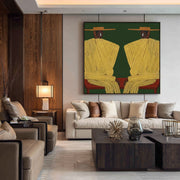 Vintage Americana Art | Yellow Robe Dialogue