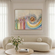 3D-Textured Art | Petal Cascade Glow - A
