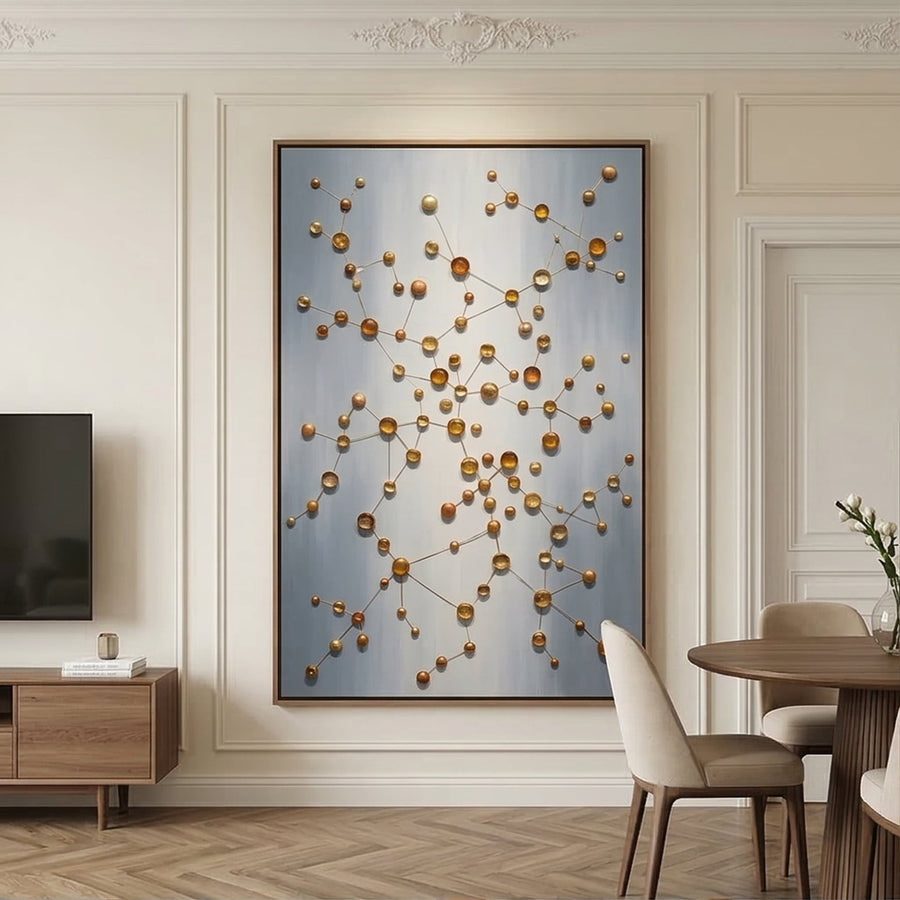 Contemporary Luxe Art | Golden Orbit Lattice