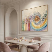 3D-Textured Art | Petal Cascade Glow - A