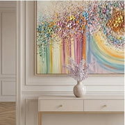 3D-Textured Art | Petal Cascade Glow - A