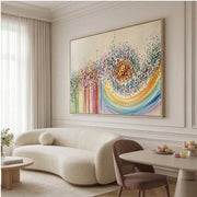 3D-Textured Art | Petal Cascade Glow - A