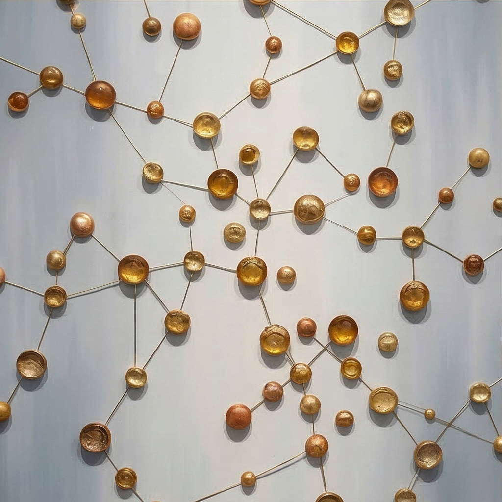 Contemporary Luxe Art | Golden Orbit Lattice