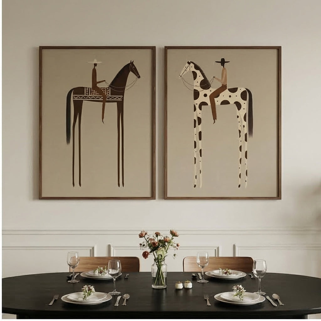 Vintage Americana Art | Tall Prairie Duet
