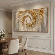 Contemporary Luxe Art | Golden Spiral Veil