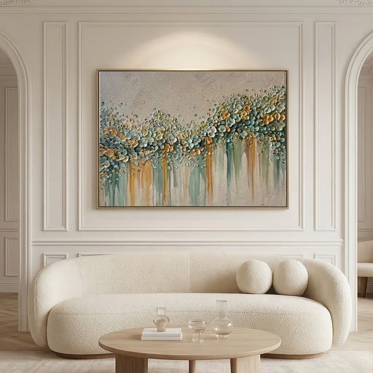3D-Textured Art | Petal Cascade Glow - B