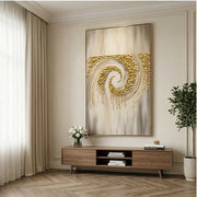 Contemporary Luxe Art | Golden Whisper Spiral
