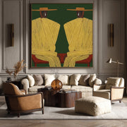 Vintage Americana Art | Yellow Robe Dialogue