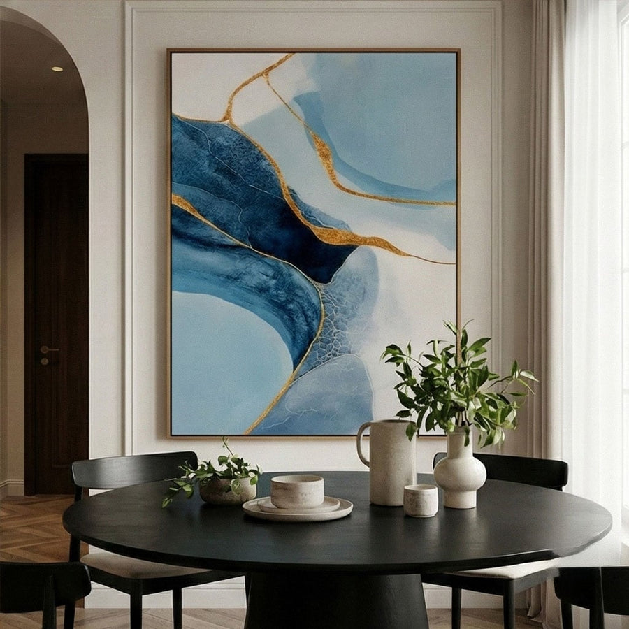 Contemporary Luxe Art | Azure Kintsugi