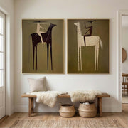 Vintage Americana Art | Green Duality Riders