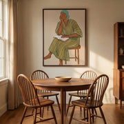 Surreal Art | Cozy-Green Striped Reader