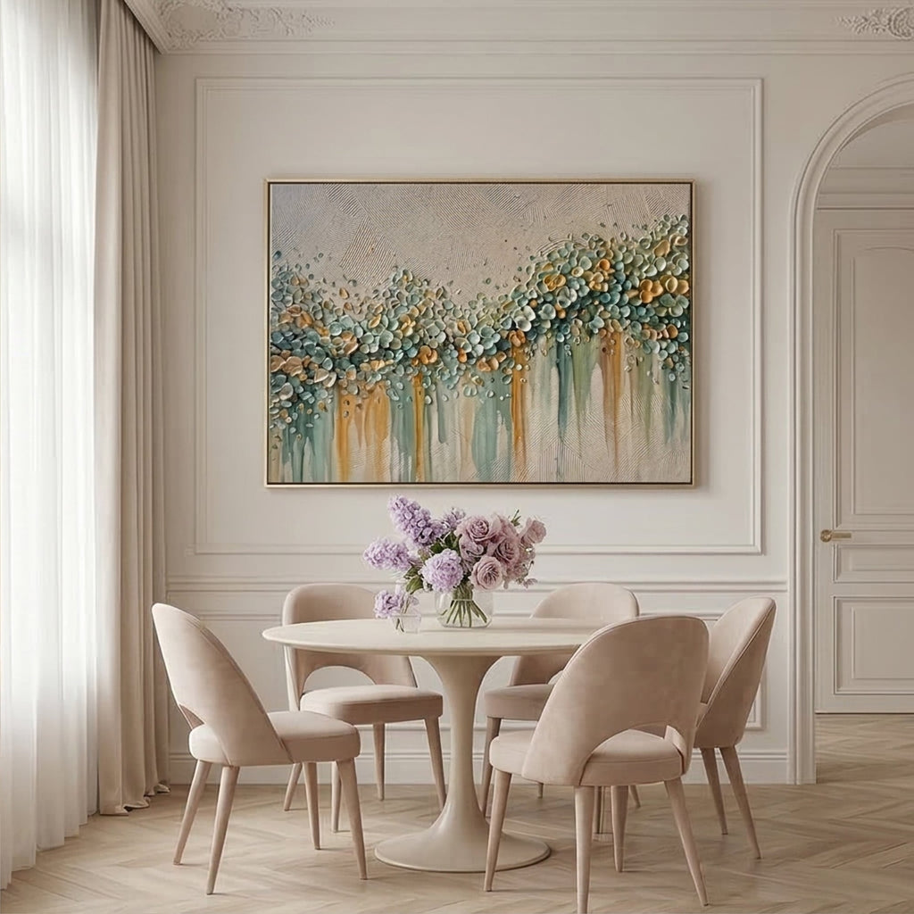 3D-Textured Art | Petal Cascade Glow - B