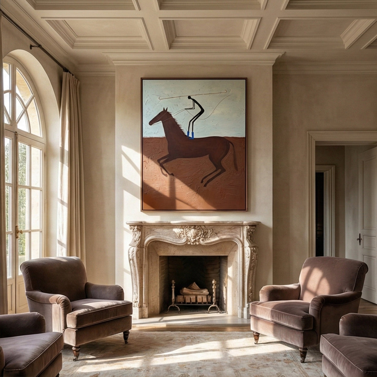 Vintage Americana Art | Galloping Rider