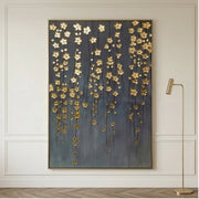Contemporary Luxe Art | Golden Blossom Rain