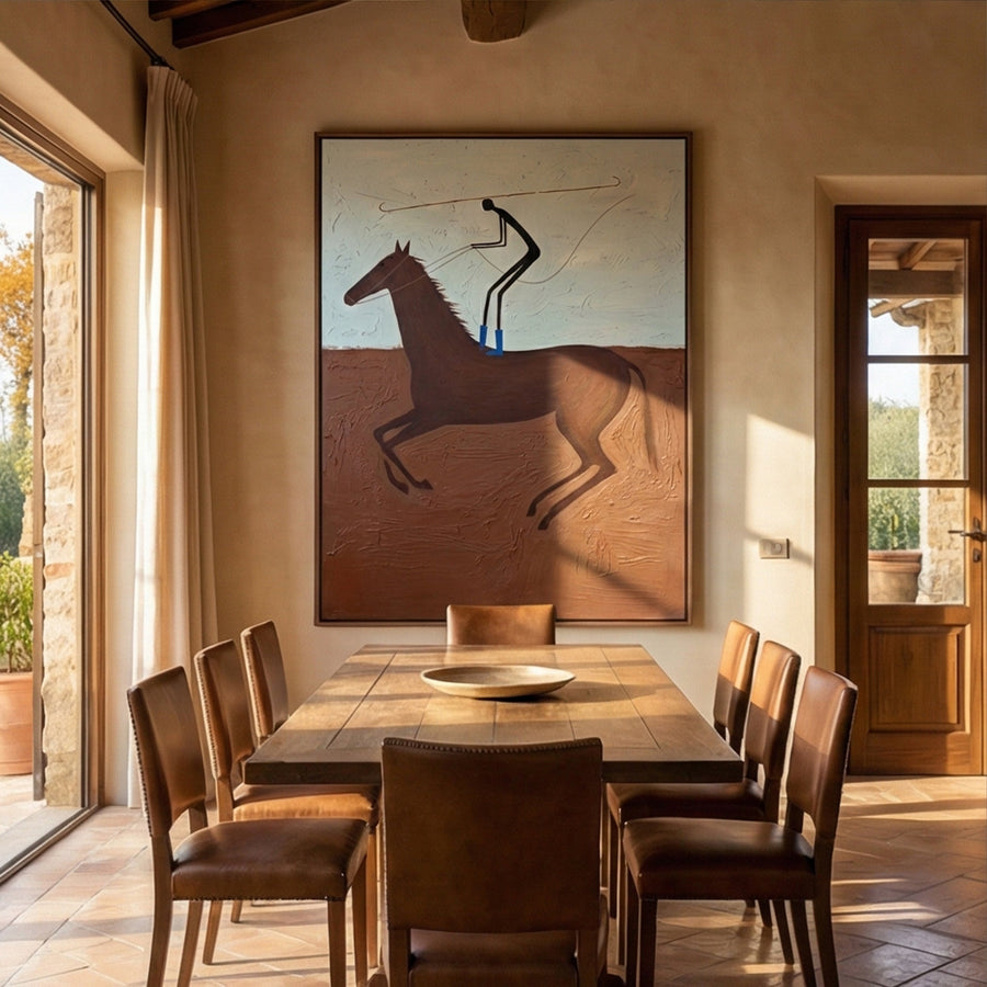 Vintage Americana Art | Galloping Rider