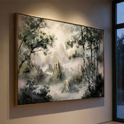 Impressionist Art | Misty Mountain Serenity