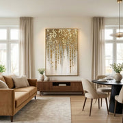 Contemporary Luxe Art | Golden Petal Falls