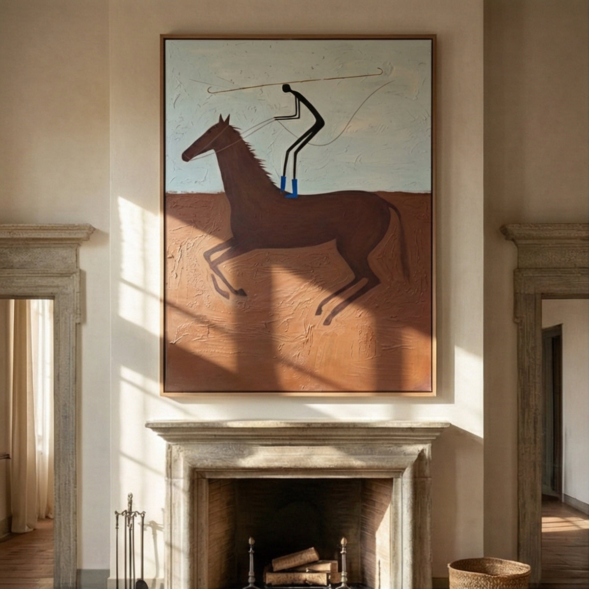 Vintage Americana Art | Galloping Rider