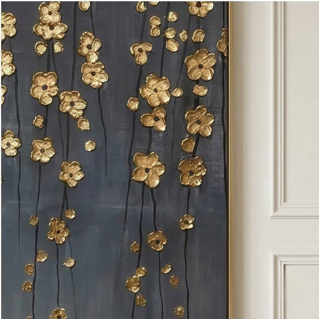 Contemporary Luxe Art | Golden Blossom Rain
