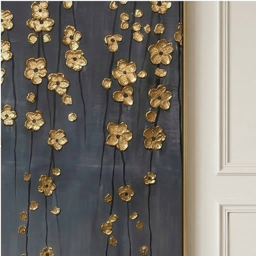 Contemporary Luxe Art | Golden Blossom Rain