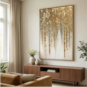 Contemporary Luxe Art | Golden Petal Falls