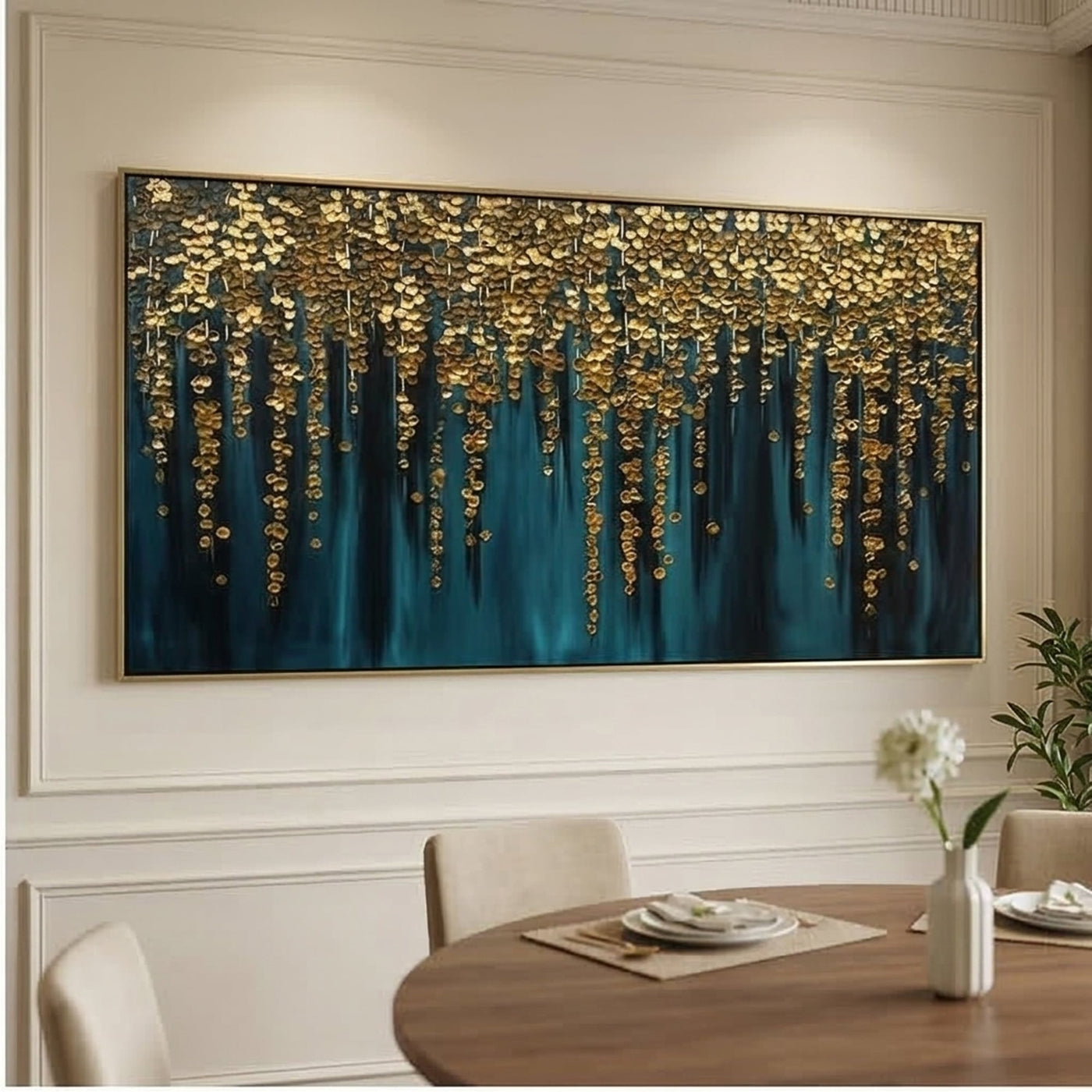 Contemporary Luxe Art | Golden Canopy Falls