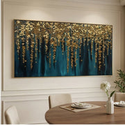 Contemporary Luxe Art | Golden Canopy Falls
