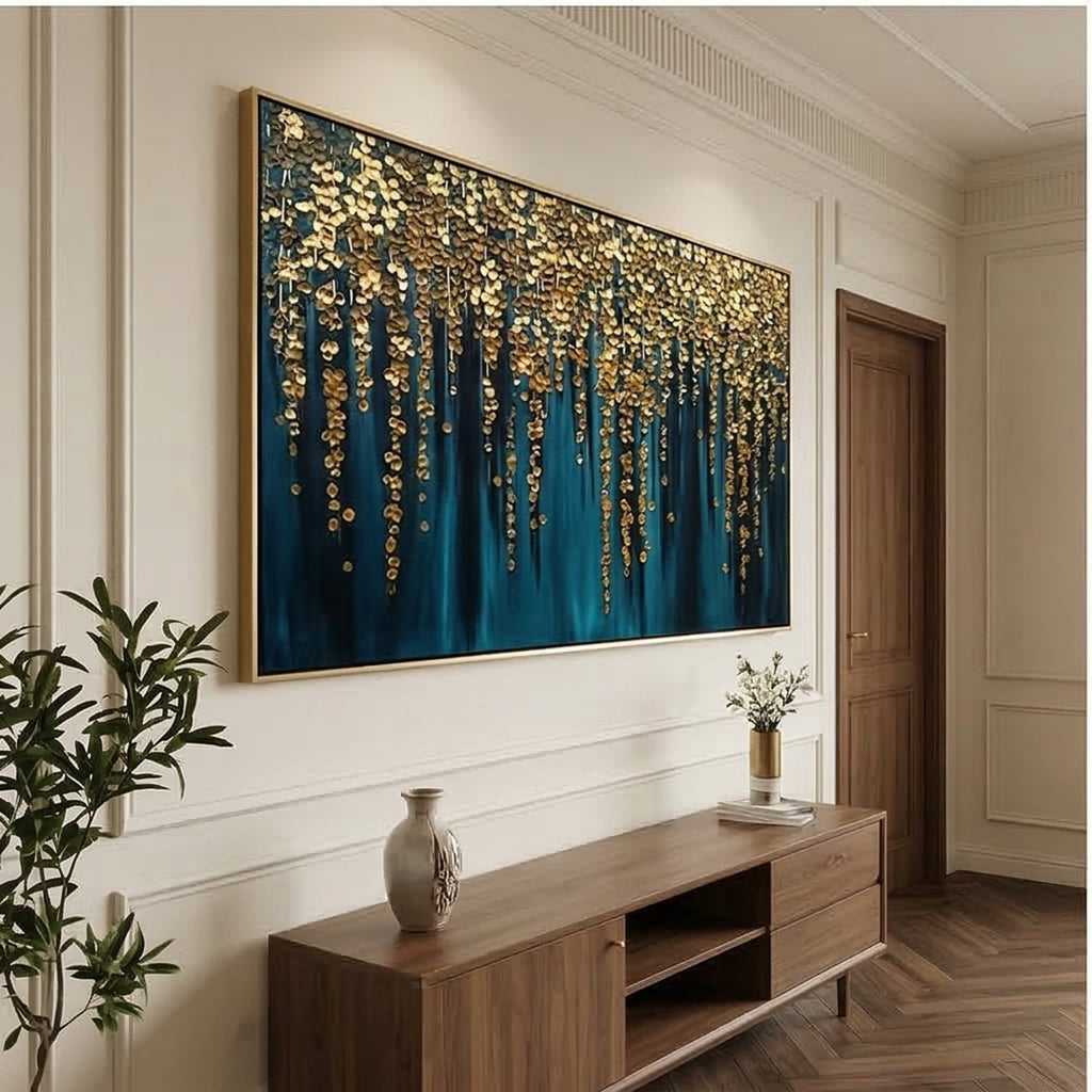 Contemporary Luxe Art | Golden Canopy Falls