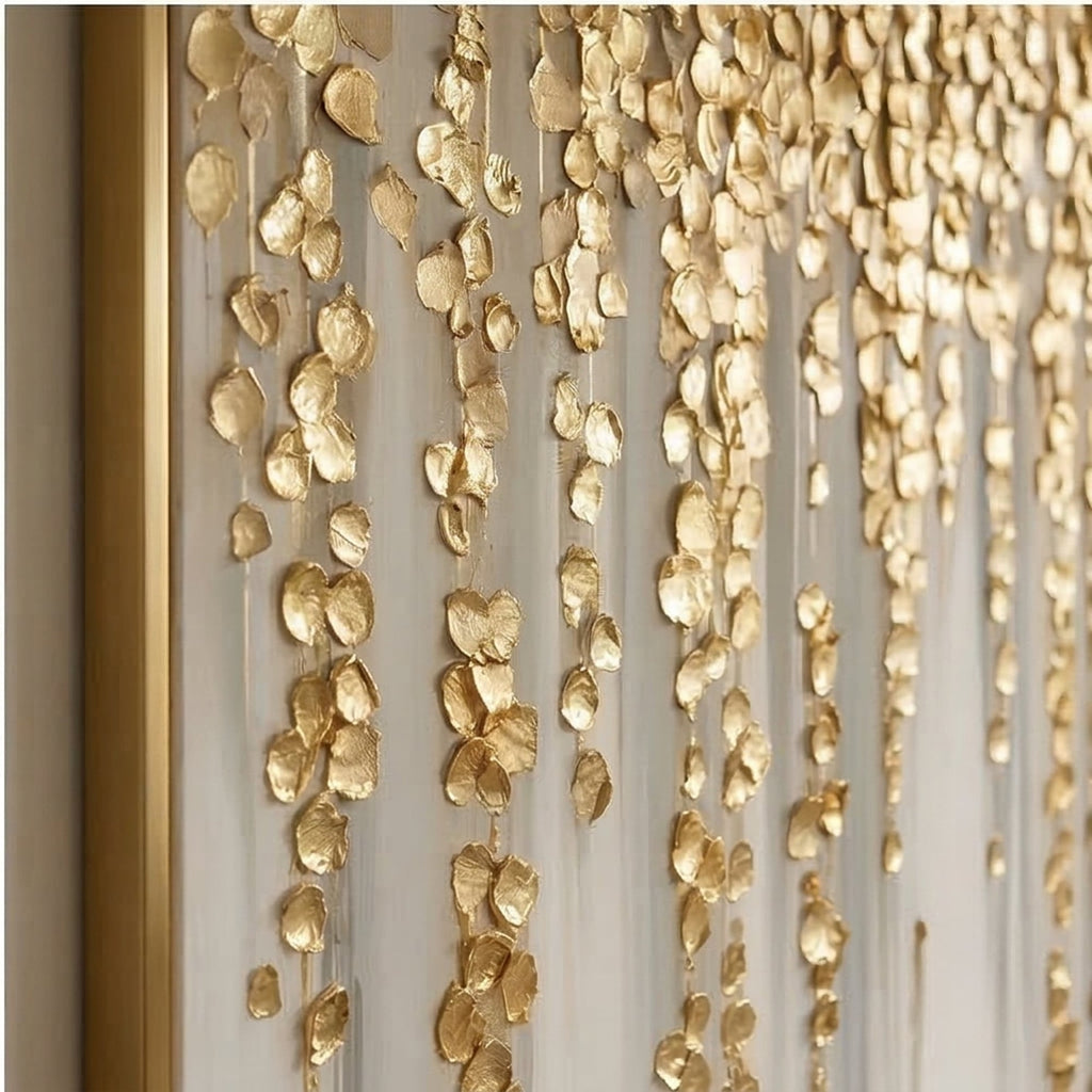 Contemporary Luxe Art | Golden Petal Falls