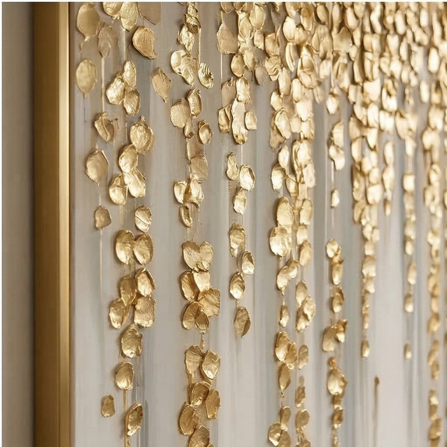 Contemporary Luxe Art | Golden Petal Falls